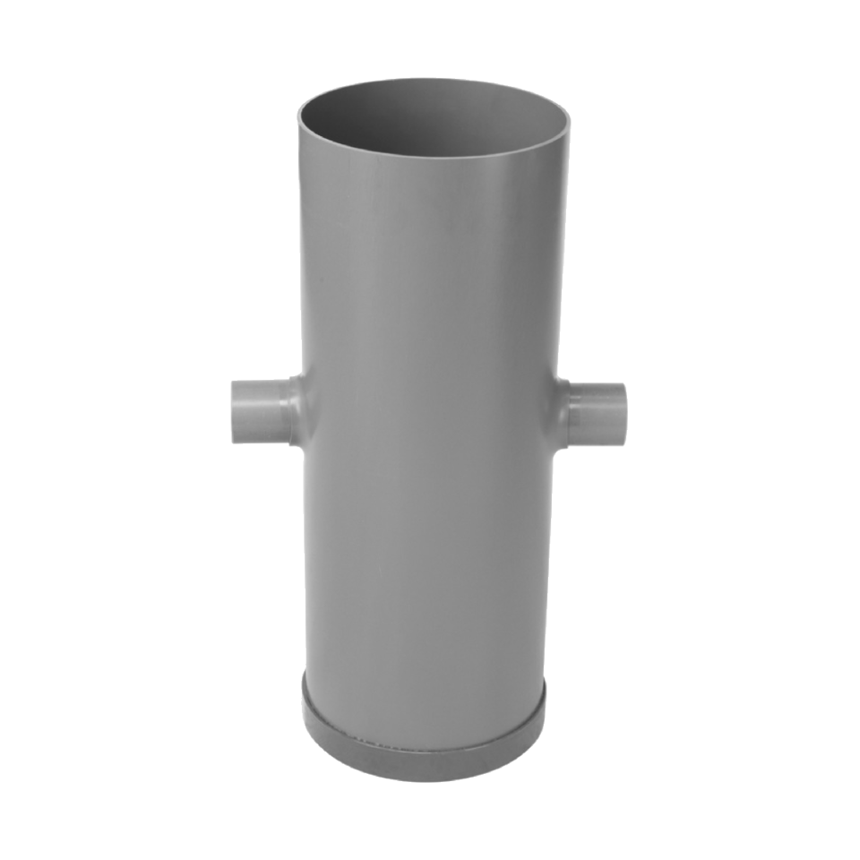 PVC zandvangput, 250 mm, met filter, 2 × 80 mm spie, hoogte 85 cm