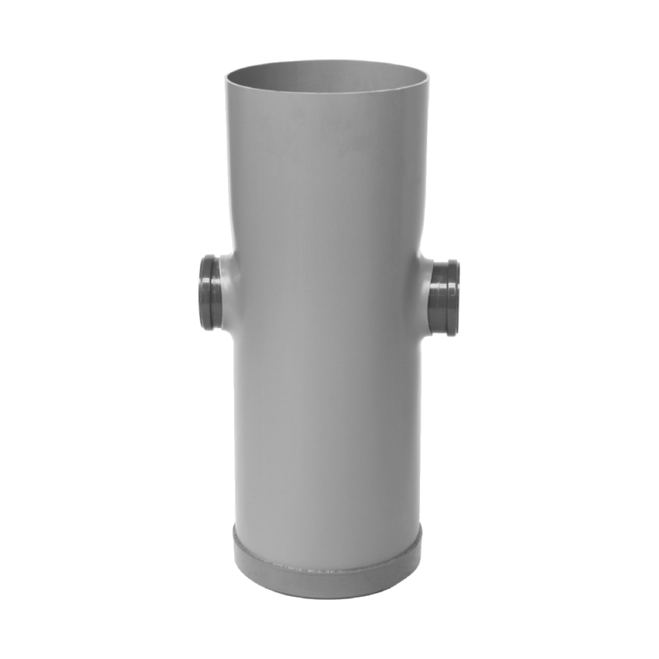 PVC zandvangput, 250 mm, met filter, 2 × 110 mm, hoogte 85 cm